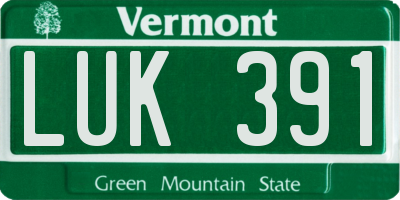 VT license plate LUK391