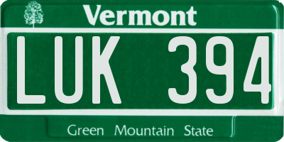 VT license plate LUK394