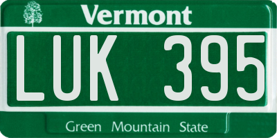 VT license plate LUK395