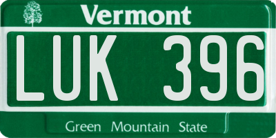 VT license plate LUK396
