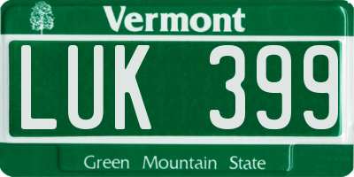 VT license plate LUK399