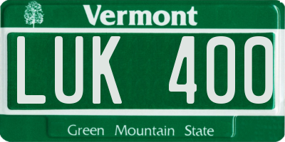 VT license plate LUK400