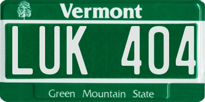 VT license plate LUK404