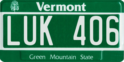 VT license plate LUK406