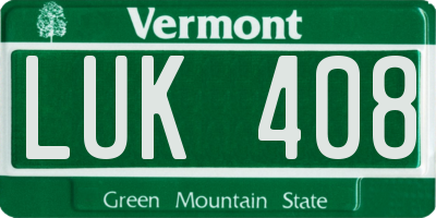 VT license plate LUK408