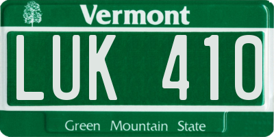 VT license plate LUK410