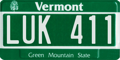 VT license plate LUK411