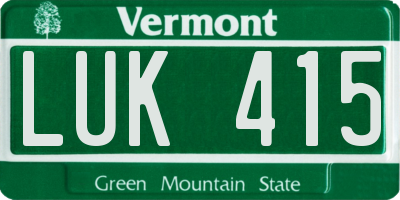VT license plate LUK415