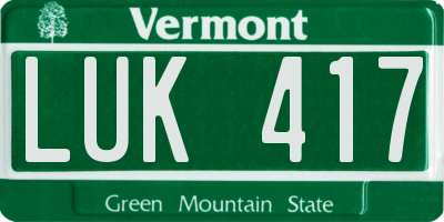 VT license plate LUK417