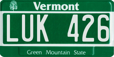 VT license plate LUK426