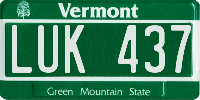 VT license plate LUK437