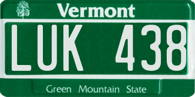 VT license plate LUK438