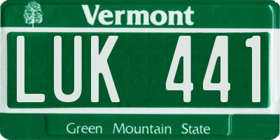 VT license plate LUK441