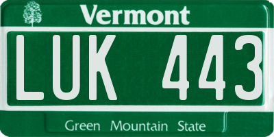 VT license plate LUK443