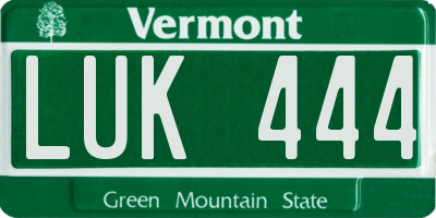 VT license plate LUK444