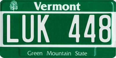 VT license plate LUK448