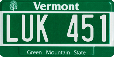VT license plate LUK451