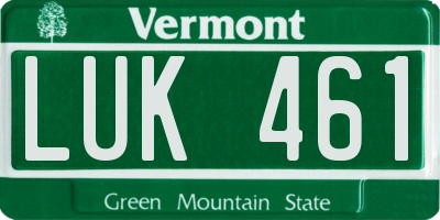 VT license plate LUK461