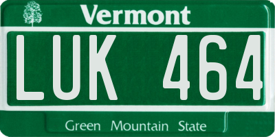 VT license plate LUK464