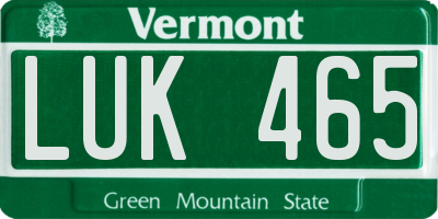 VT license plate LUK465