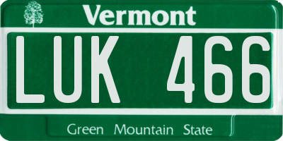 VT license plate LUK466