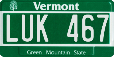 VT license plate LUK467