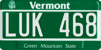 VT license plate LUK468