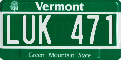 VT license plate LUK471