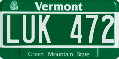 VT license plate LUK472