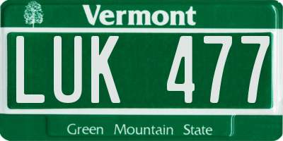 VT license plate LUK477