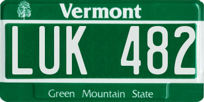 VT license plate LUK482