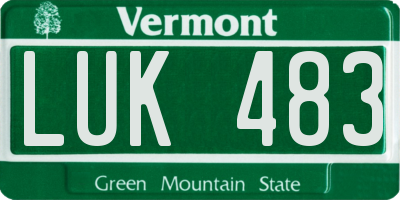 VT license plate LUK483