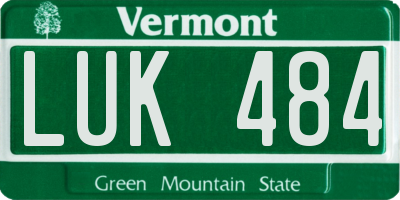 VT license plate LUK484