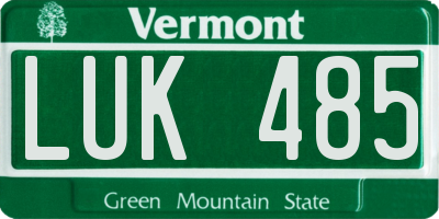VT license plate LUK485