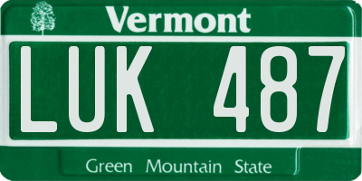 VT license plate LUK487