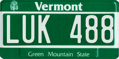 VT license plate LUK488