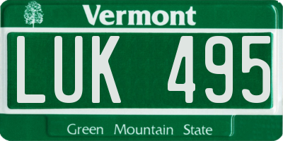VT license plate LUK495