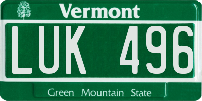 VT license plate LUK496