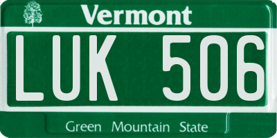 VT license plate LUK506