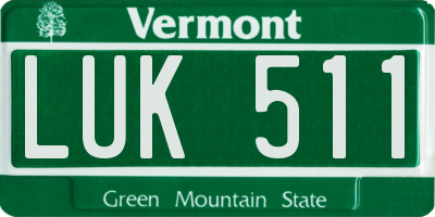 VT license plate LUK511