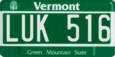 VT license plate LUK516