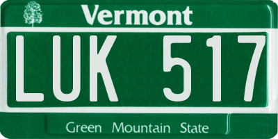 VT license plate LUK517