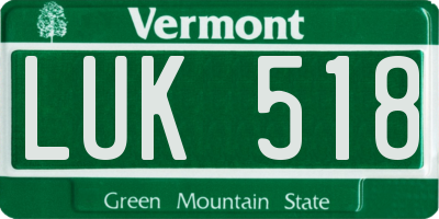 VT license plate LUK518