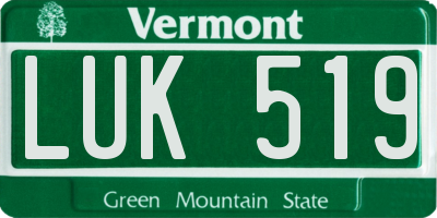 VT license plate LUK519