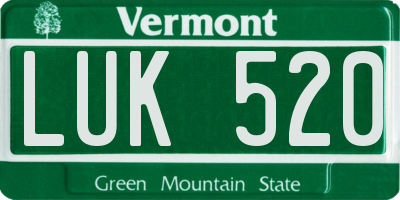VT license plate LUK520