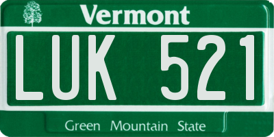 VT license plate LUK521