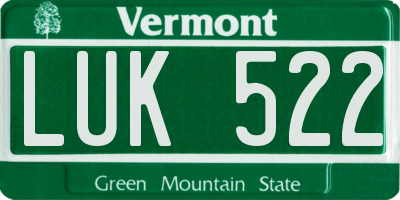 VT license plate LUK522