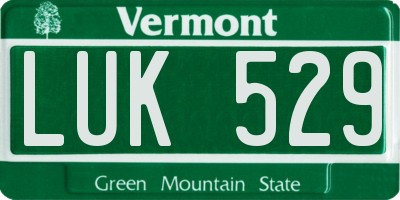 VT license plate LUK529