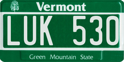 VT license plate LUK530