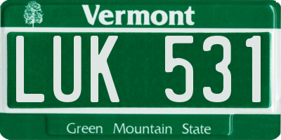 VT license plate LUK531